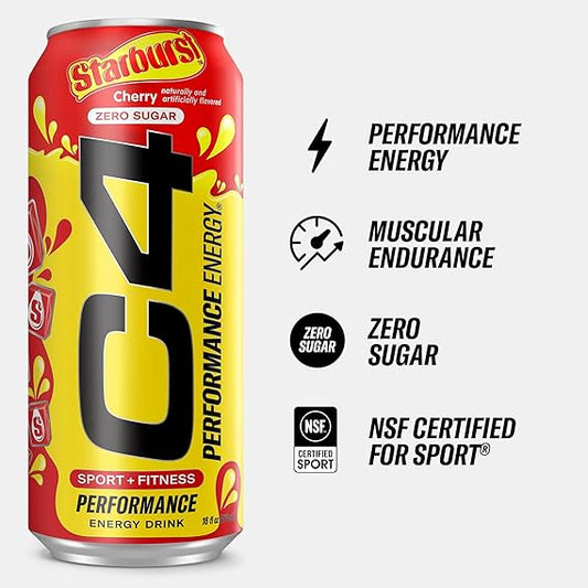 C4 Performance Energy Drink | STARBURST Cherry | Preworkout Energy