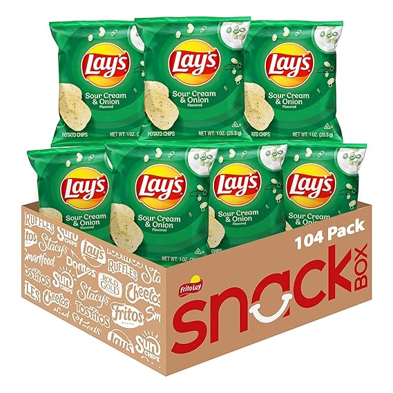 Lay's Potato Chips, Sour Cream & Onion, 1 Ounce