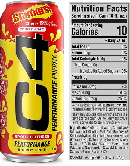 C4 Performance Energy Drink | STARBURST Cherry | Preworkout Energy