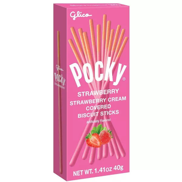 Glico Pocky Strawberry Cream Covered Biscuit Sticks