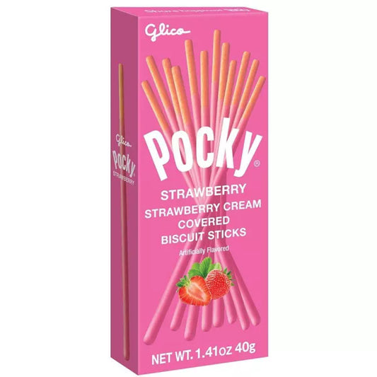 Glico Pocky Strawberry Cream Covered Biscuit Sticks