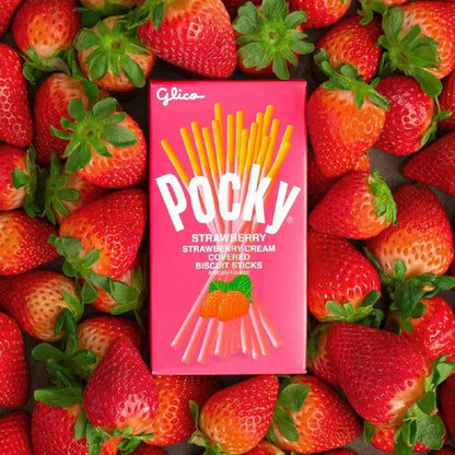 Glico Pocky Strawberry Cream Covered Biscuit Sticks