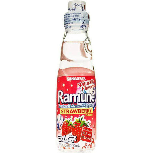 Ramune Soda Strawberry Flavor Carbonated Soft Drink - 6.76 fl oz